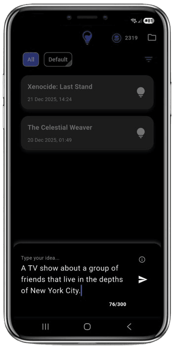 Ideenerfassung auf einem Telefon