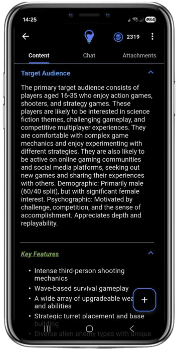 A styled idea note on a phone
