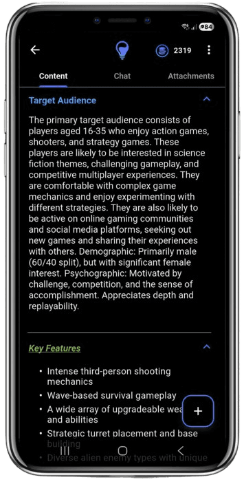 A styled idea note on a phone